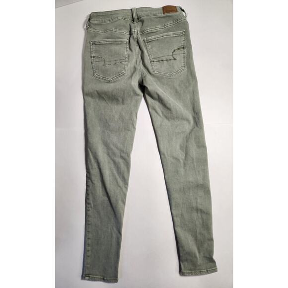 Sz 6 Green American Eagle Hi Rise Jeggings Skinny Jeans Womens Size Six AEO - Picture 3 of 8